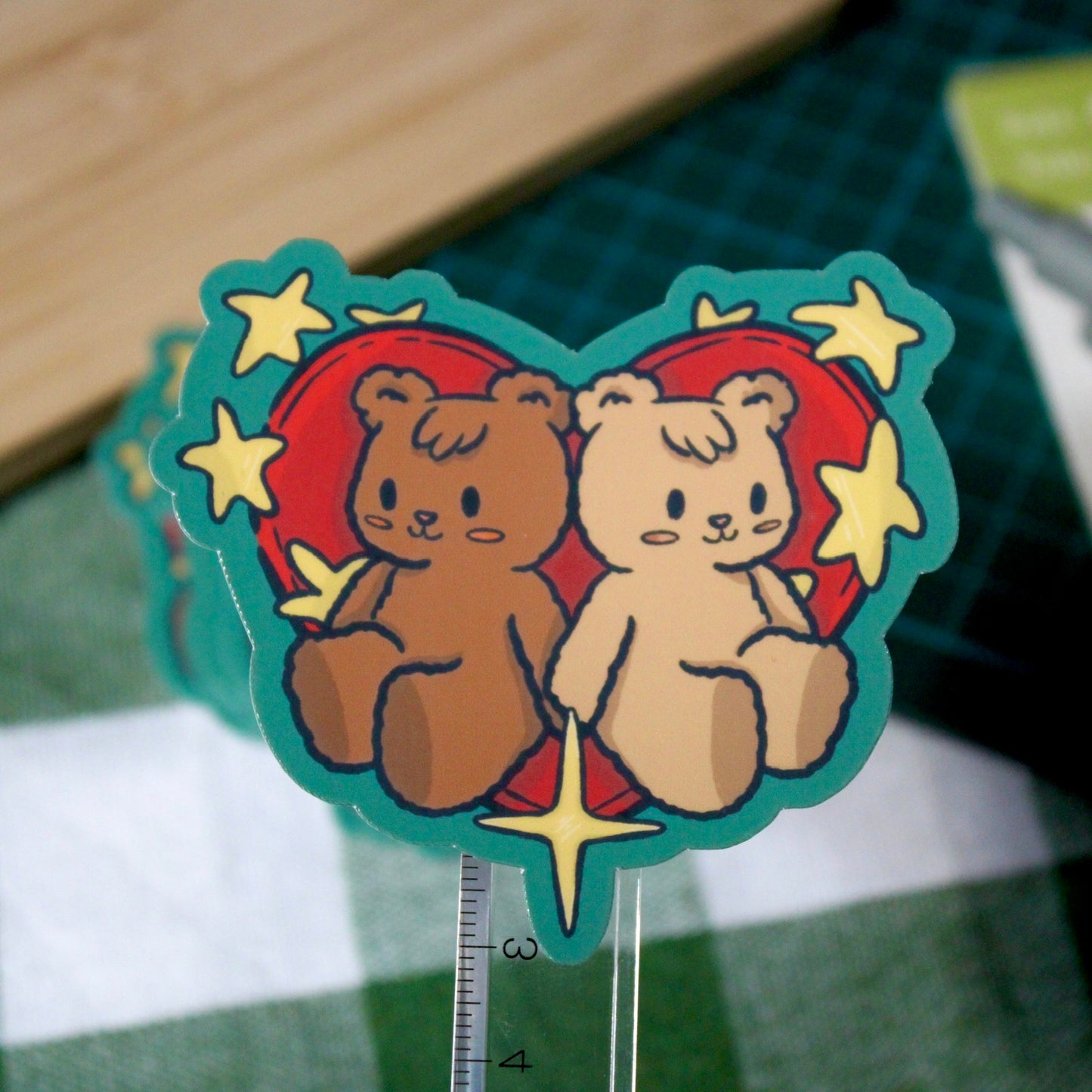 Twin Bears Vinyl Sticker