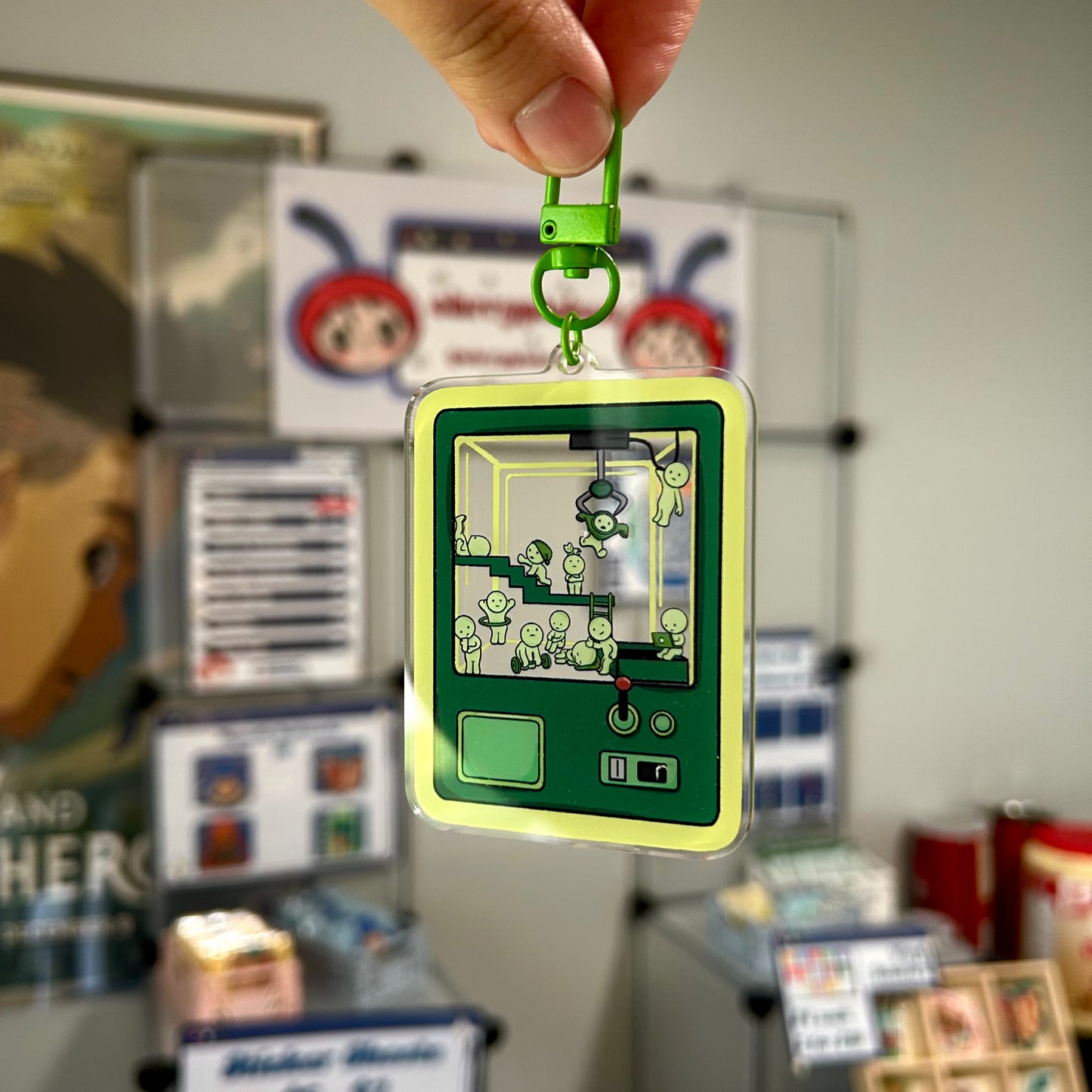 Green Little Guys Acrylic Keychain