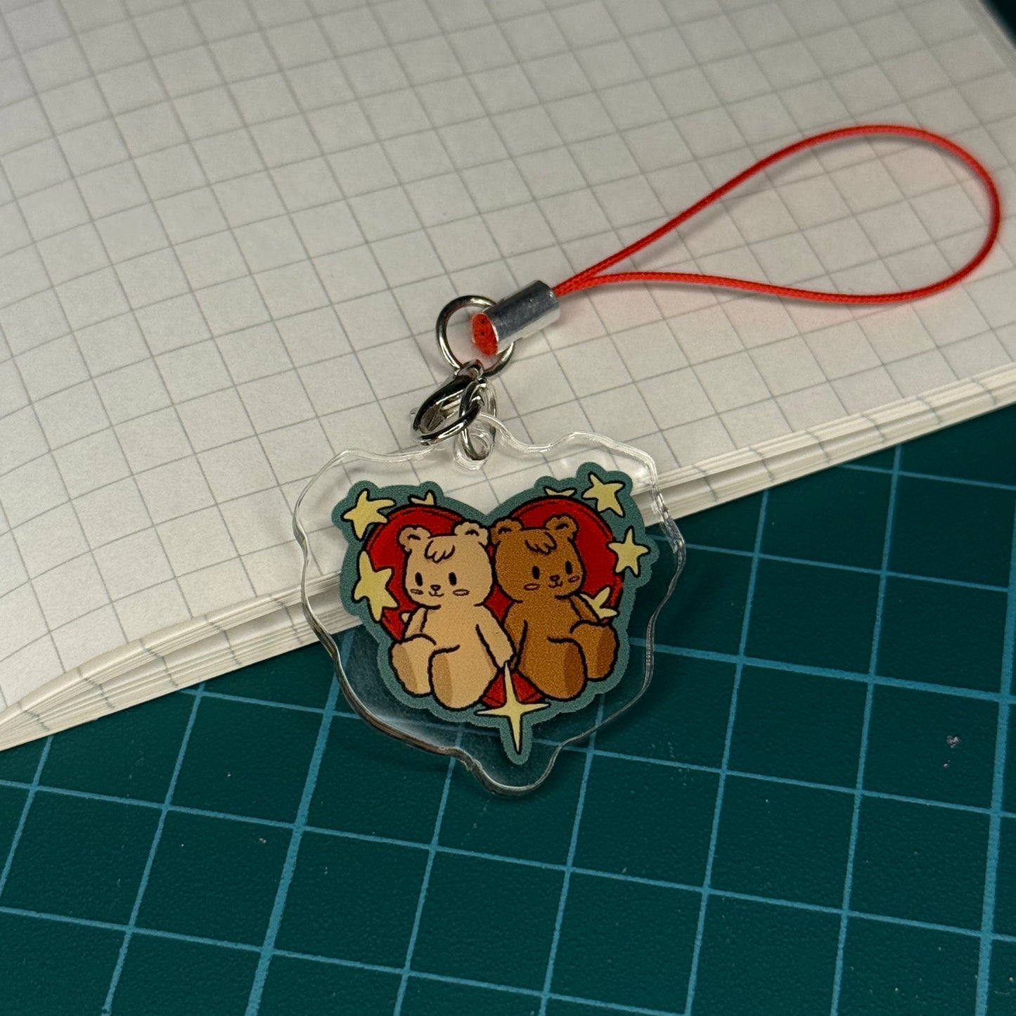 Twin Bears Phone Charm