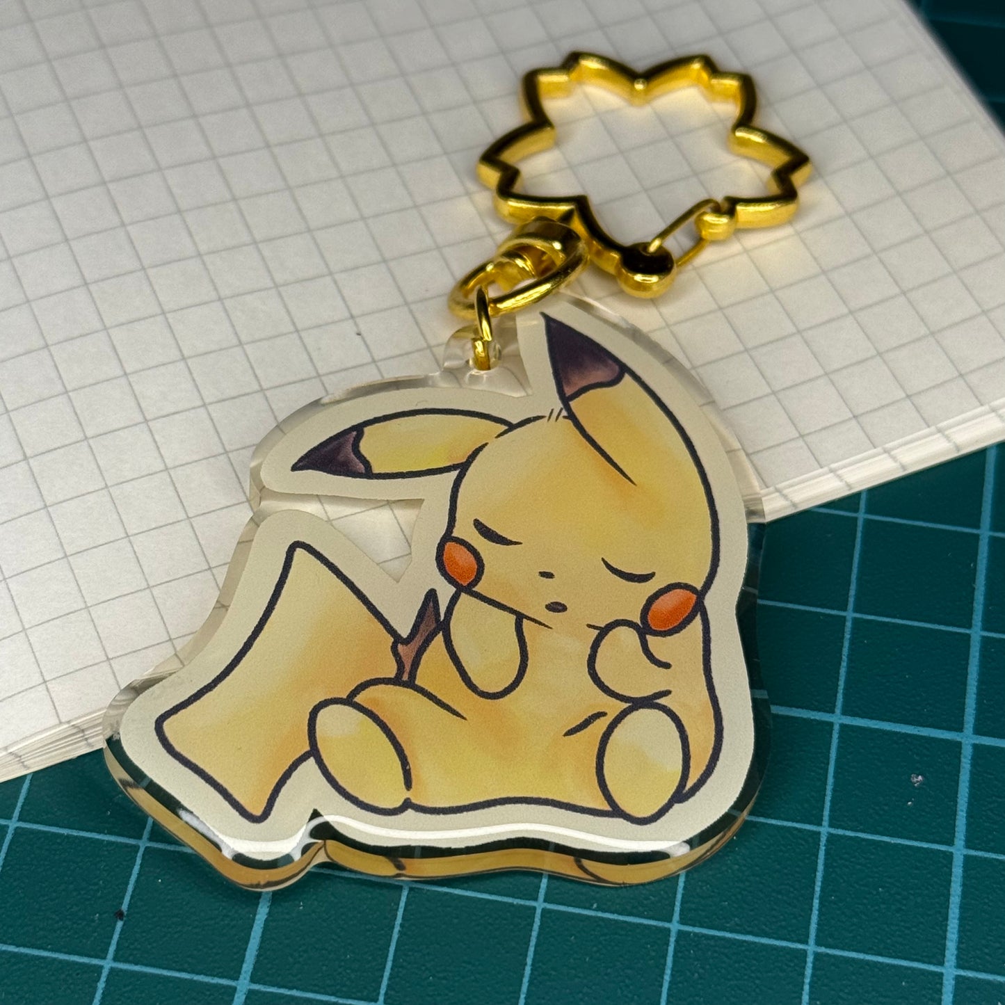 Sleepy Pikachu Acrylic Keychain