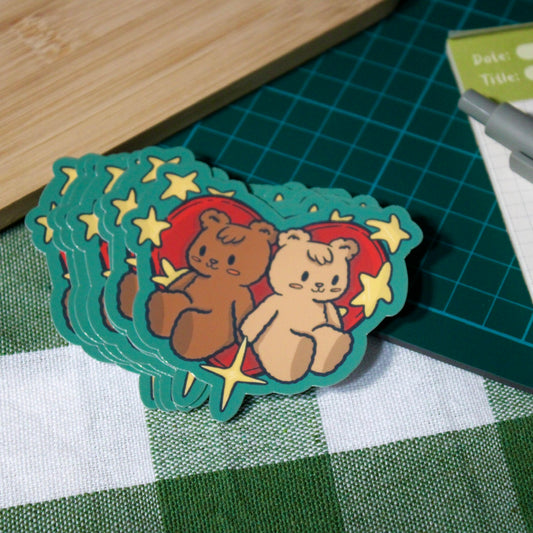 Twin Bears Vinyl Sticker
