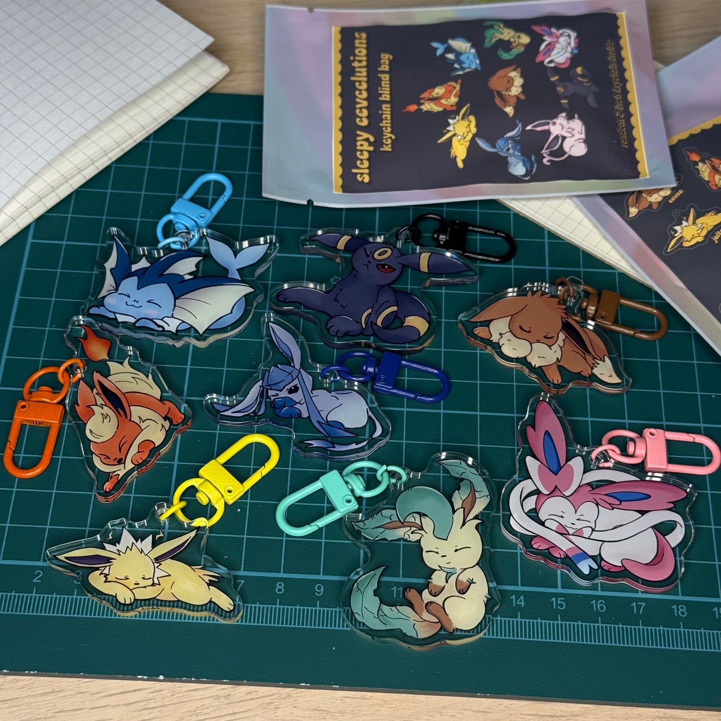 Sleepy Eeveelutions Mystery Keychain Blind Bag