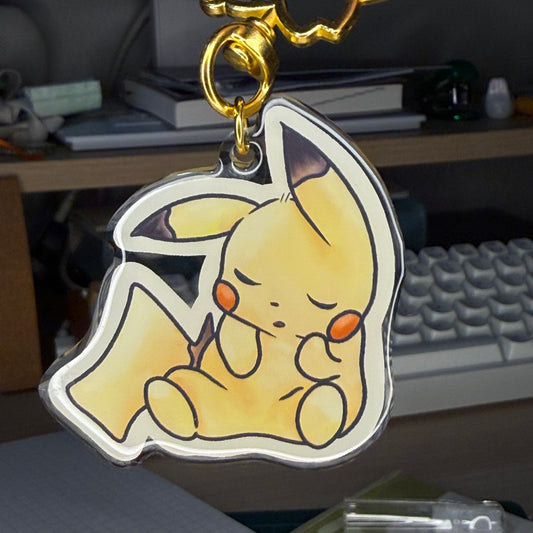 Sleepy Pikachu Acrylic Keychain