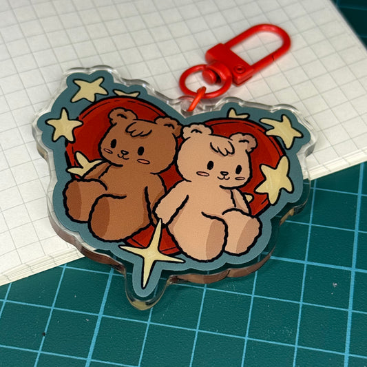 Twin Bears Acrylic Keychain