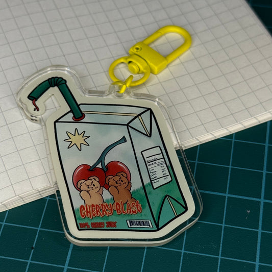 Cherry Juice Box Acrylic Keychain