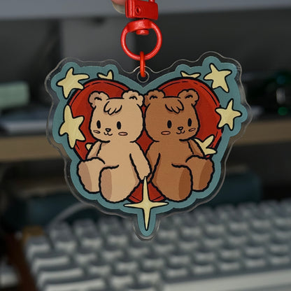Twin Bears Acrylic Keychain