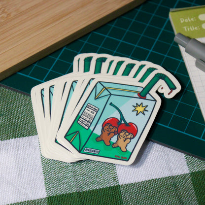 Cherry Juice Box Vinyl Sticker