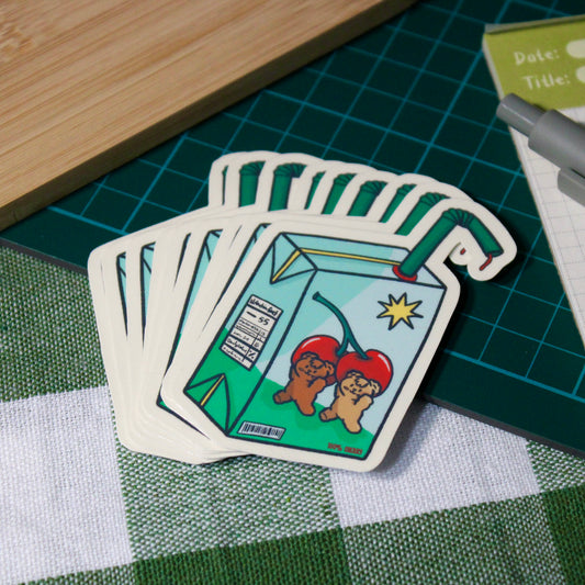 Cherry Juice Box Vinyl Sticker