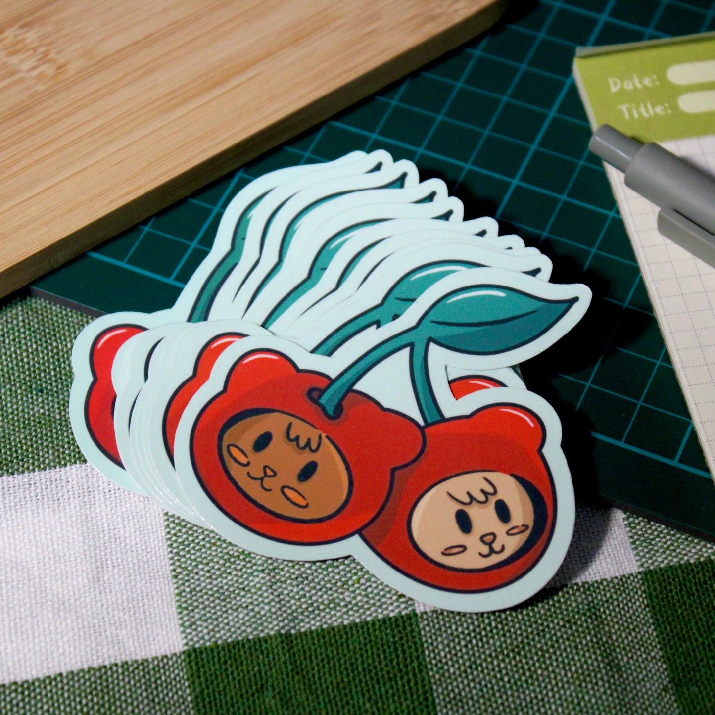 Cherry Bears Vinyl Sticker
