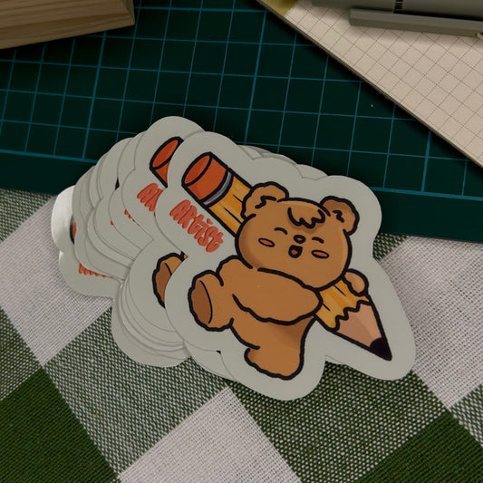 Artist Bear Vinyl Sticker