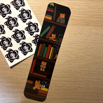 Bears on a Bookshelf Standard Bookmark