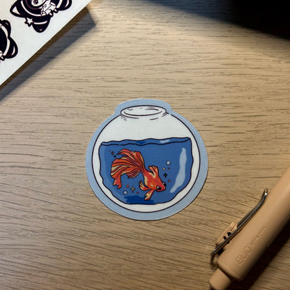 Fish Bowl Translucent Vinyl Sticker
