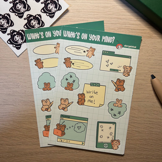 What's on Your Mind? Matte Sticky Note Sheet